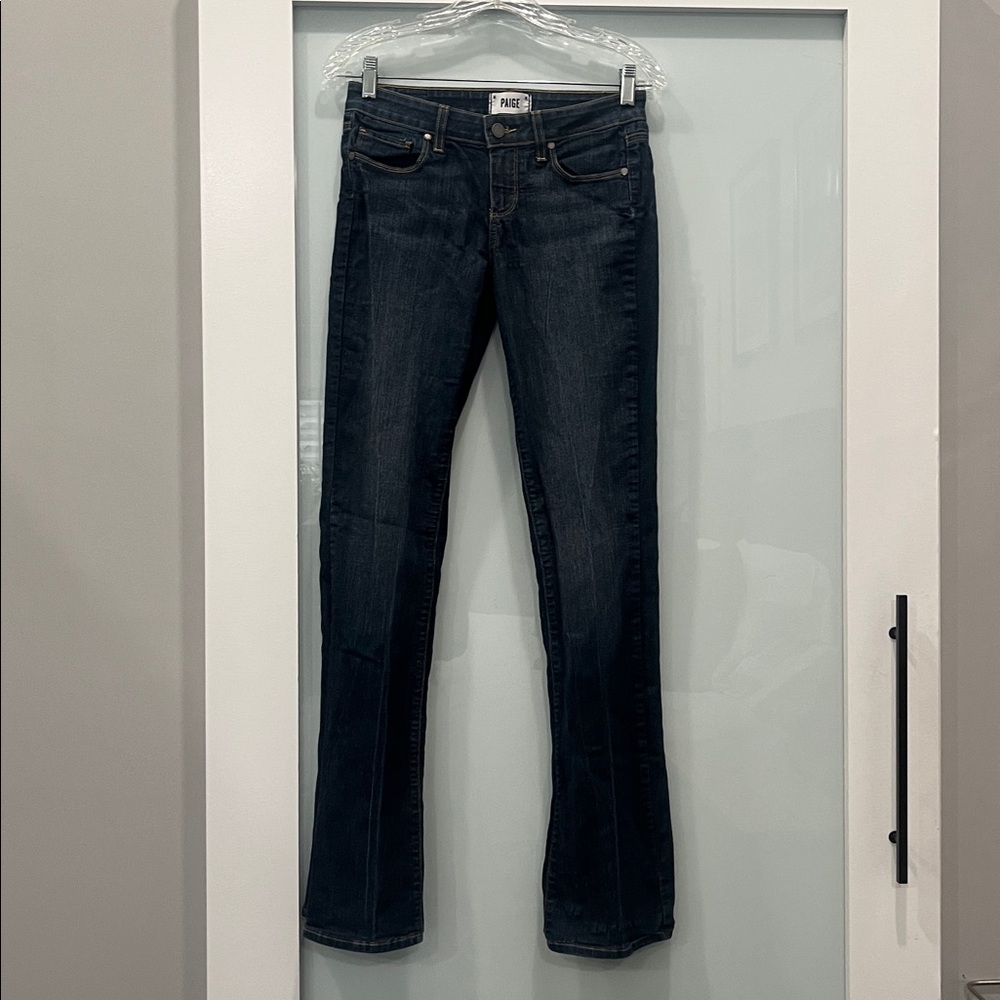 PAIGE Dark Wash Denim Jeans with Contrast Stitching, Size 26